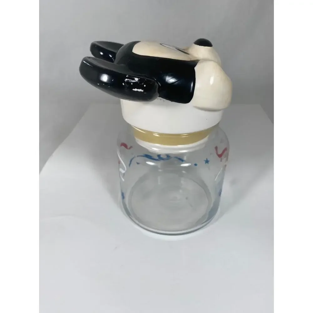 Vintage 90's Walt Disney Mickey Mouse Ceramic Glass Cookie Jars